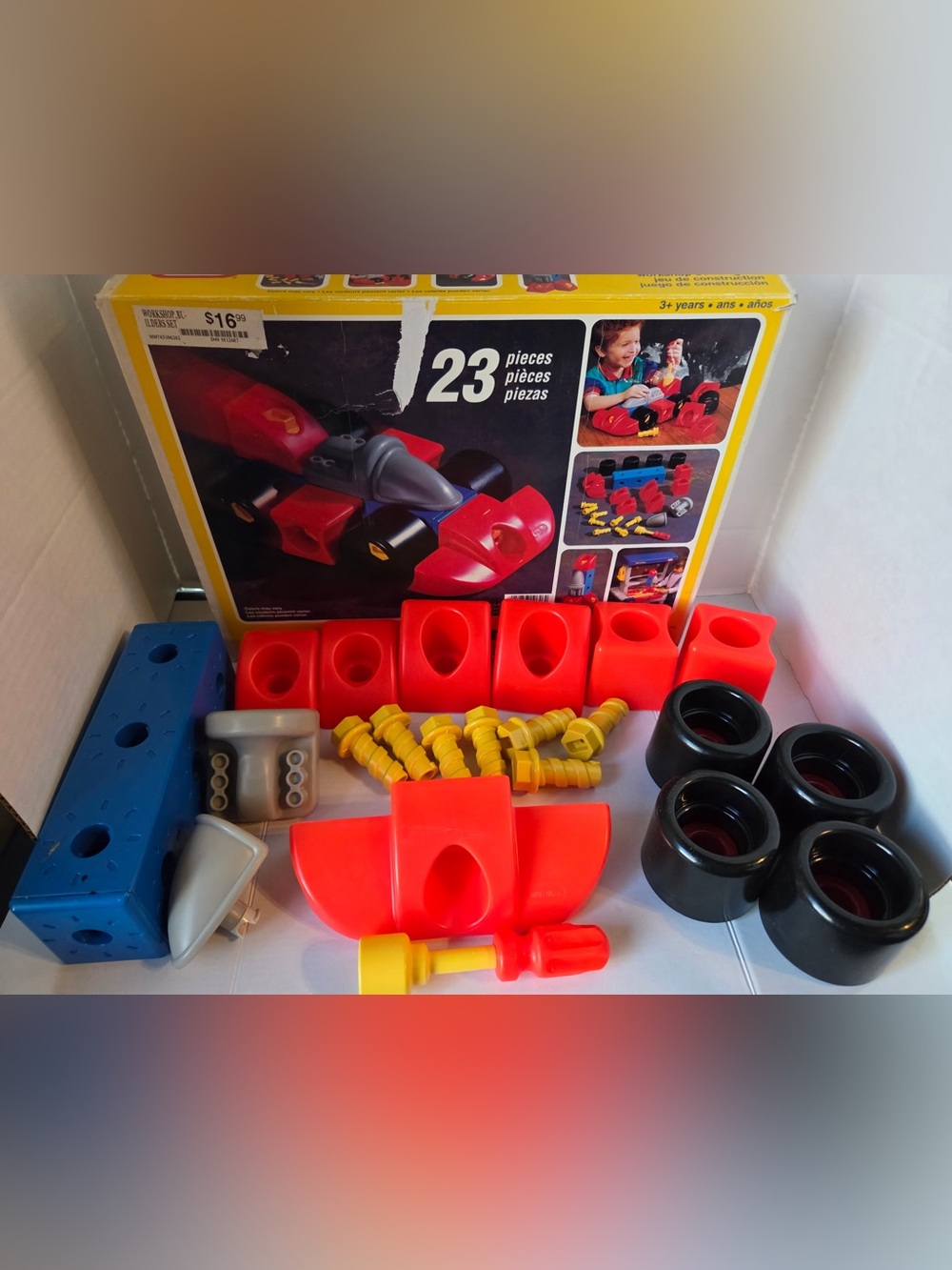 Little Tikes Workshop Builders 0626 Race Car Rocket 1995 Vintage 22 Piece In Box